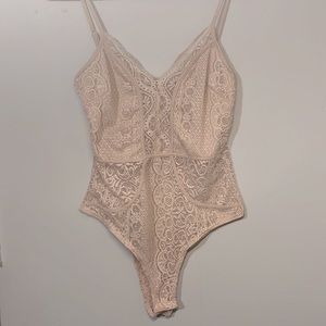 Rose gold lace bodysuit